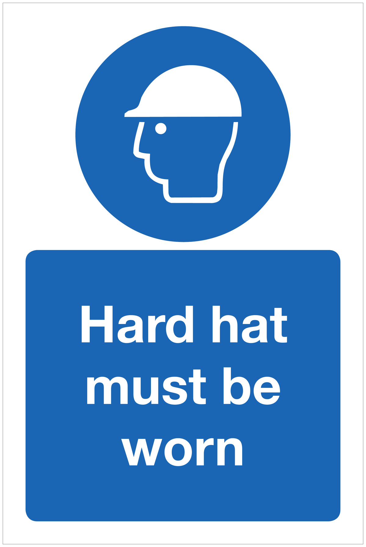 Hard hat must be worn mandatory sign