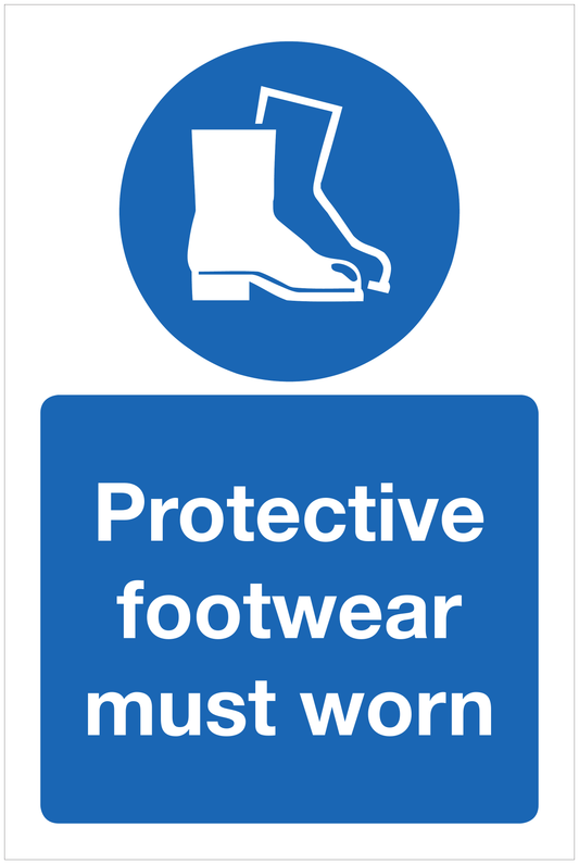 Protective footwear must worn mandatory sign