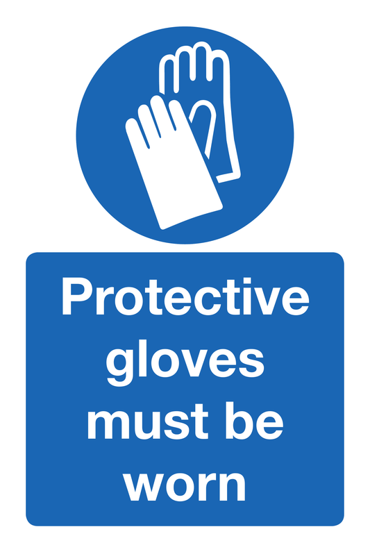 Protective gloves must be worn mandatory sign