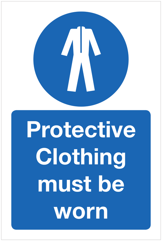 Protective Clothing must be worn mandatory sign