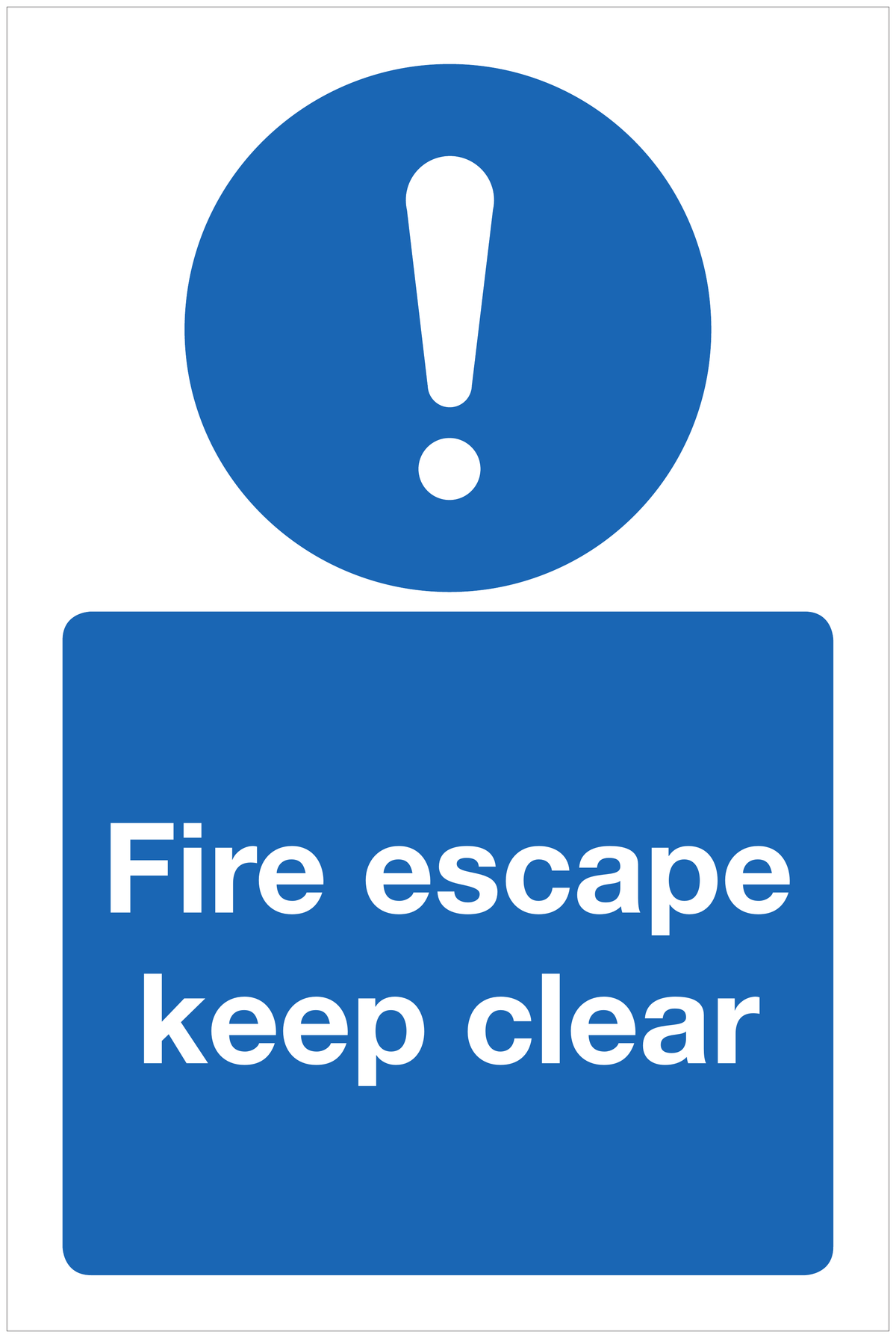 Fire escape keep clear mandatory sign