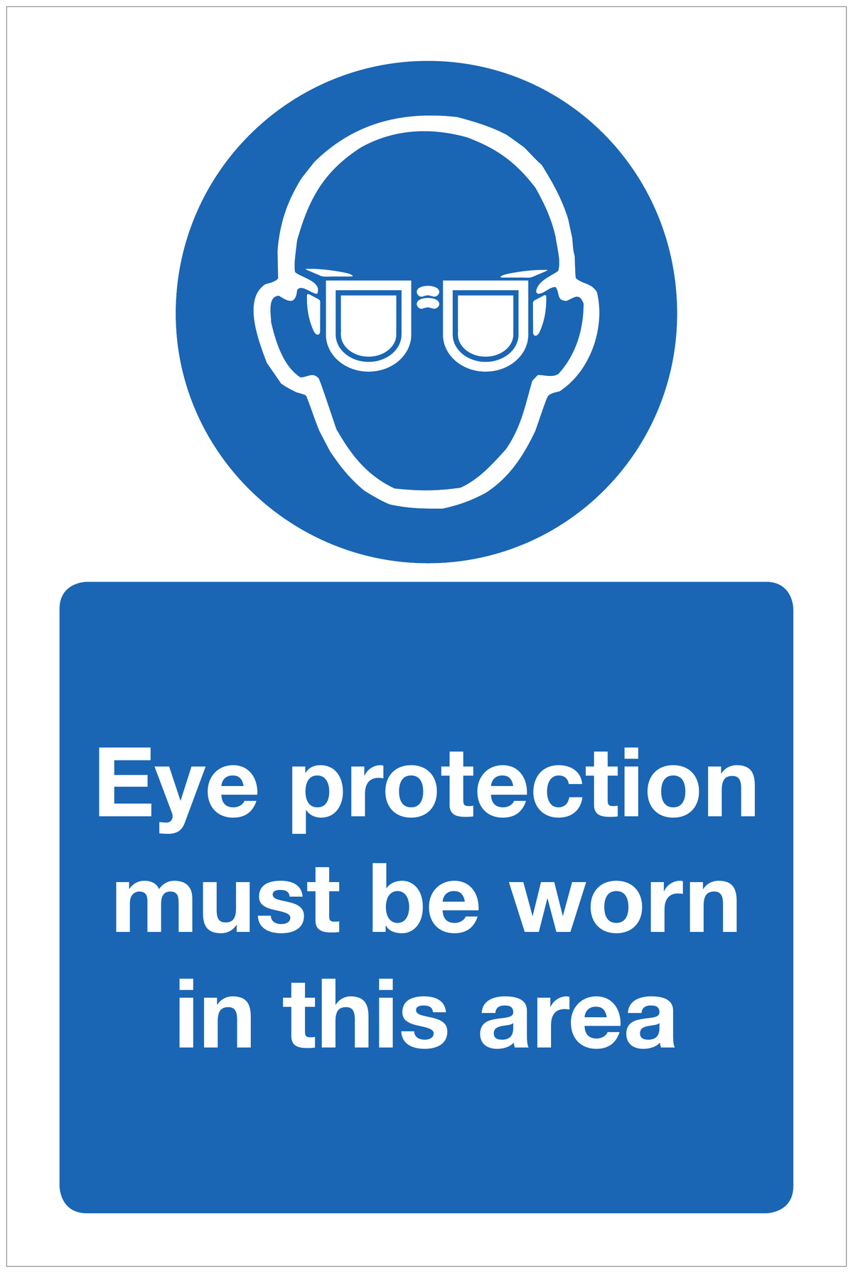 Eye protection must be worn in this area mandatory sign