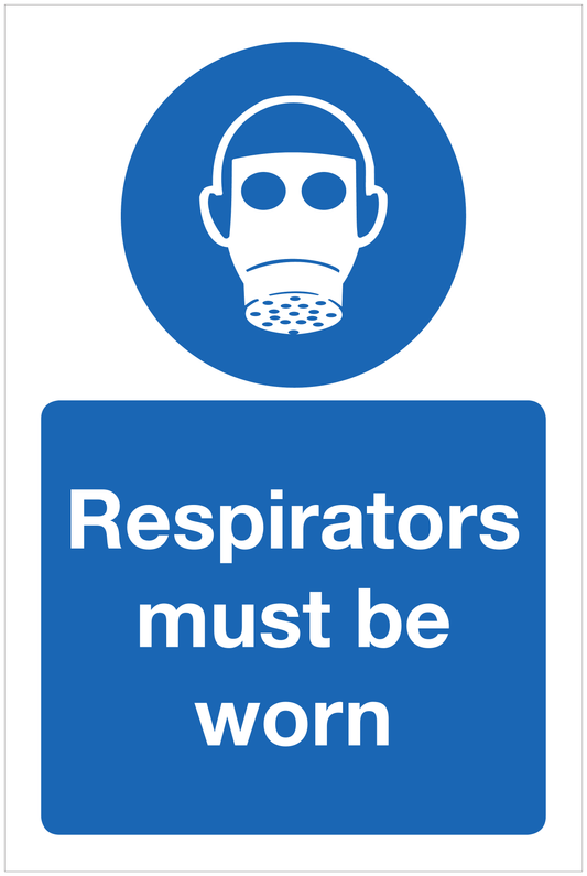 Respirators must be worn mandatory sign