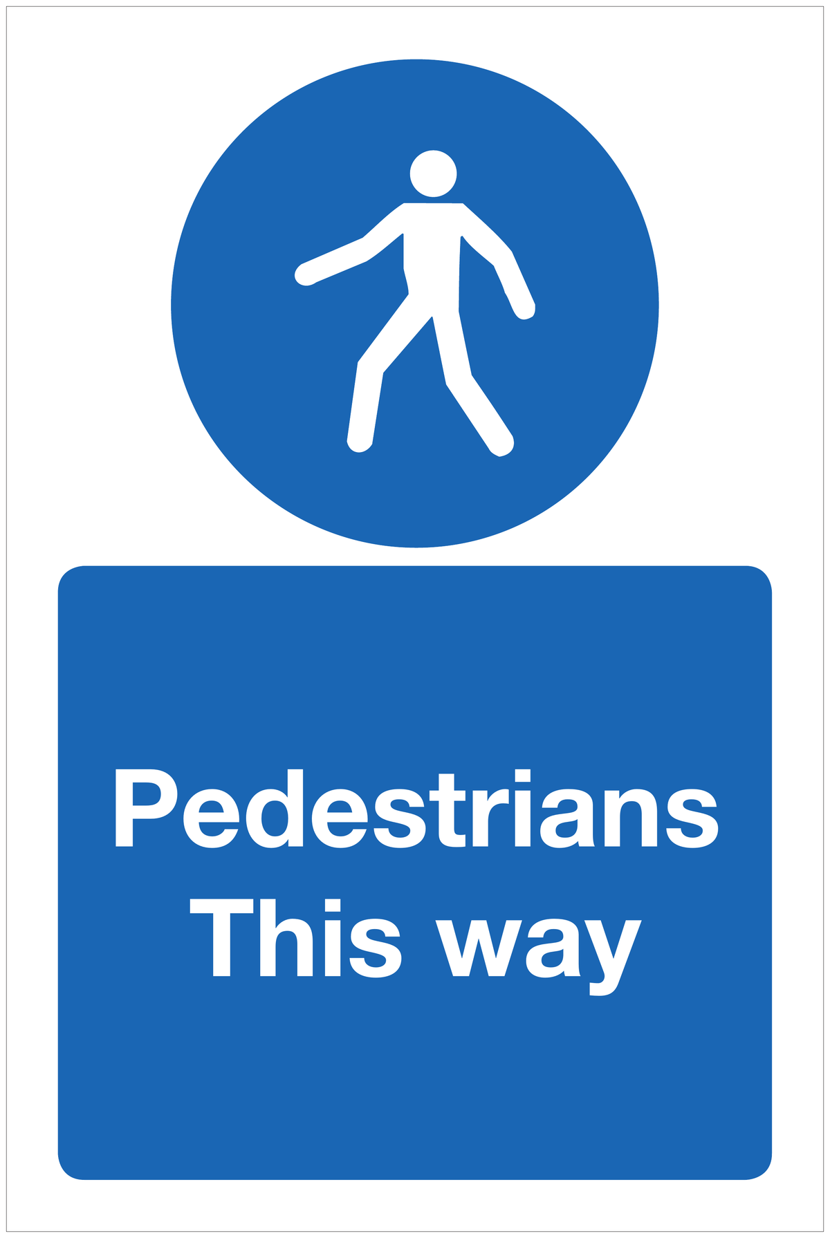 Pedestrians This way mandatory sign