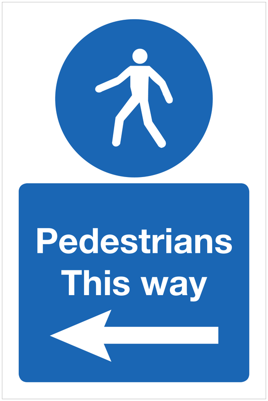 Pedestrians This way mandatory sign