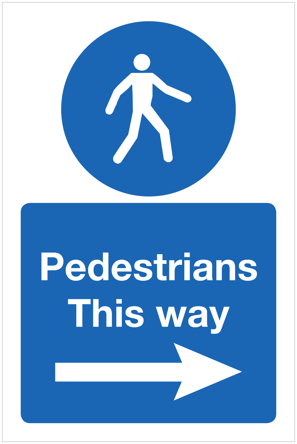 Pedestrians This way mandatory sign
