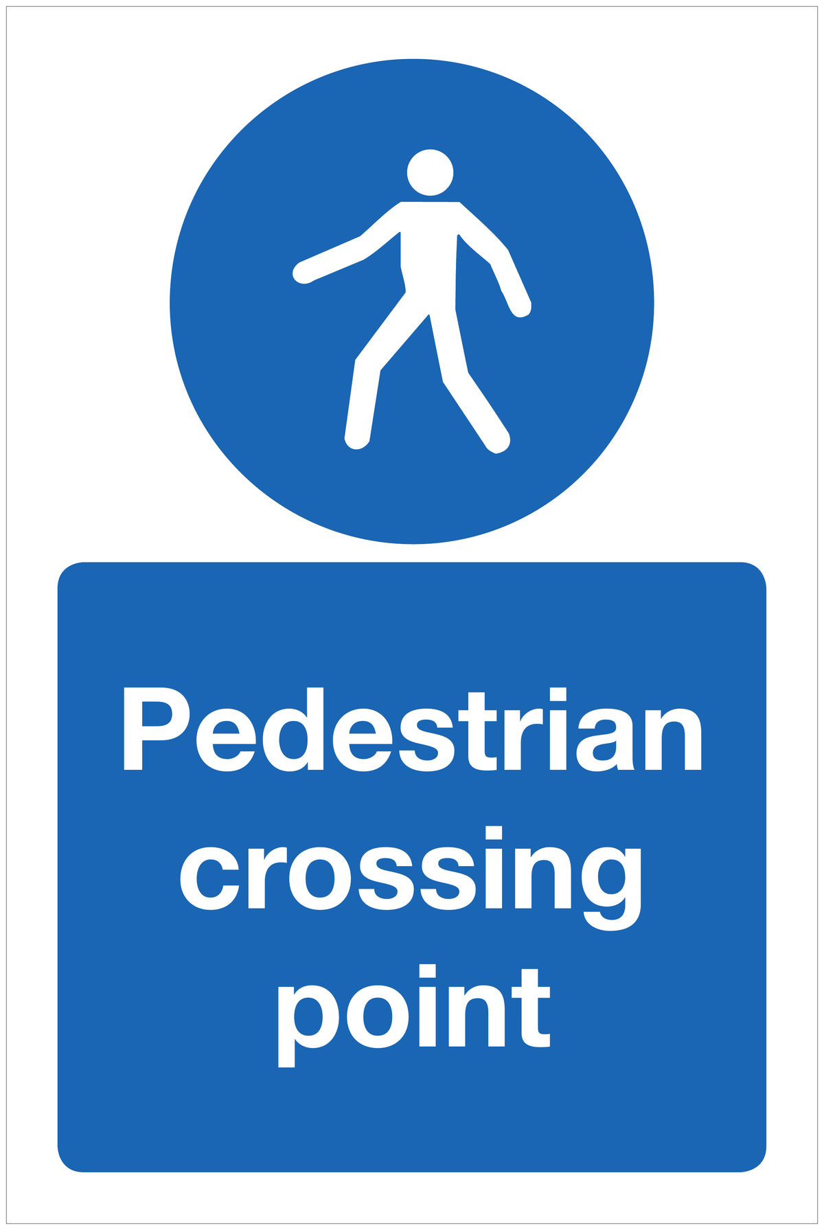 Pedestrian crossing point mandatory sign