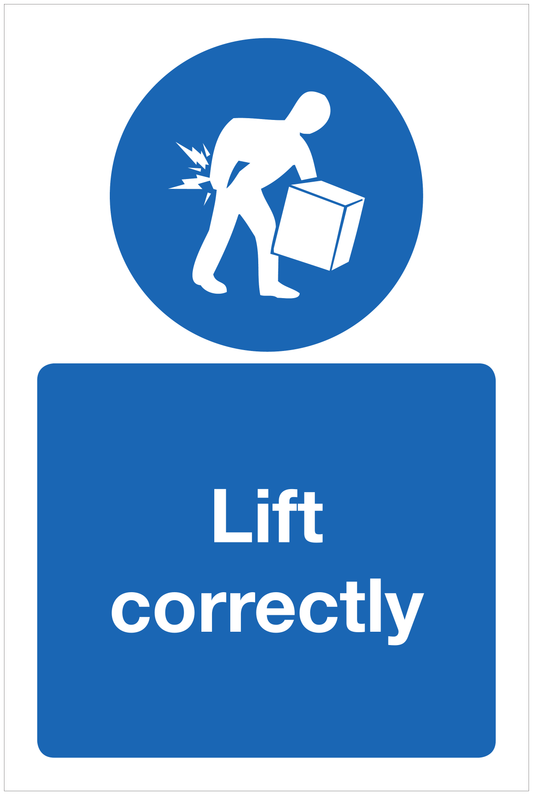 Lift correctly mandatory sign