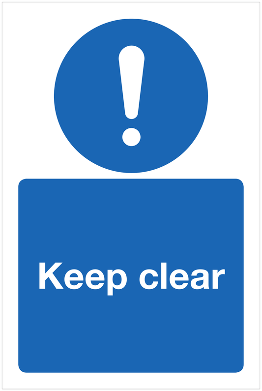 Keep clear mandatory sign