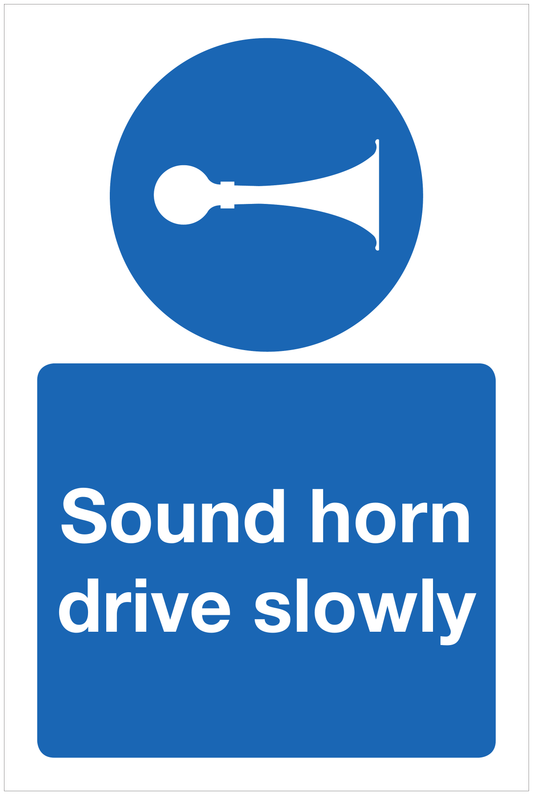 Sound horn drive slowly mandatory sign