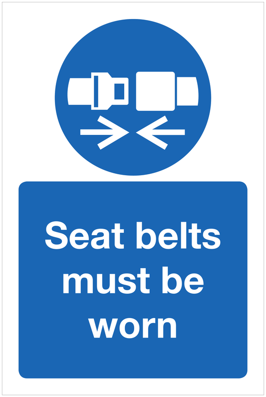 Seat belts must be worn mandatory sign