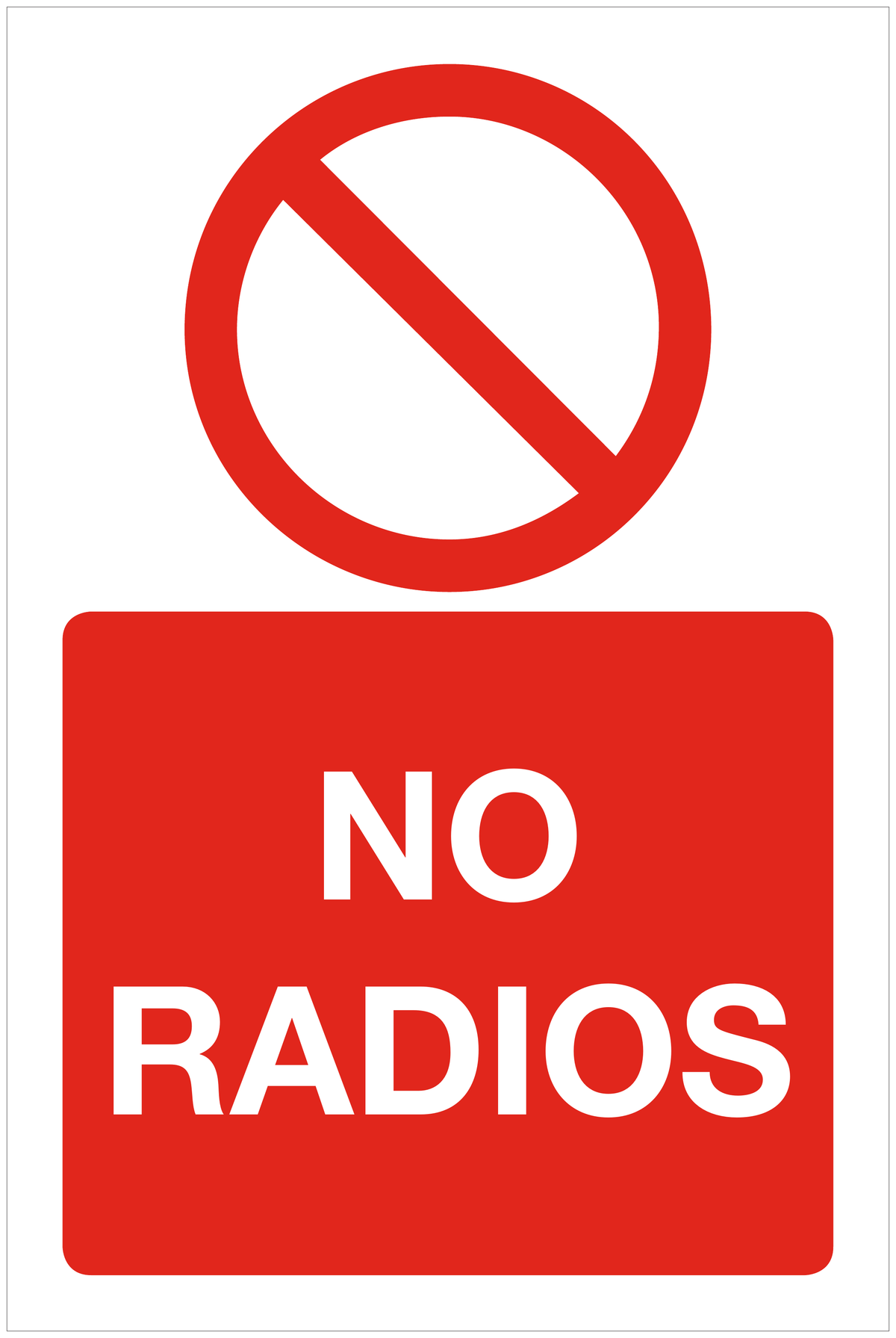 No radios prohibition sign