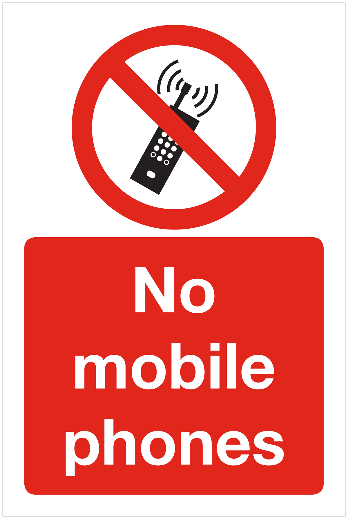 No mobile phones prohibition sign