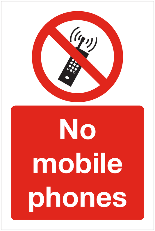 No mobile phones prohibition sign