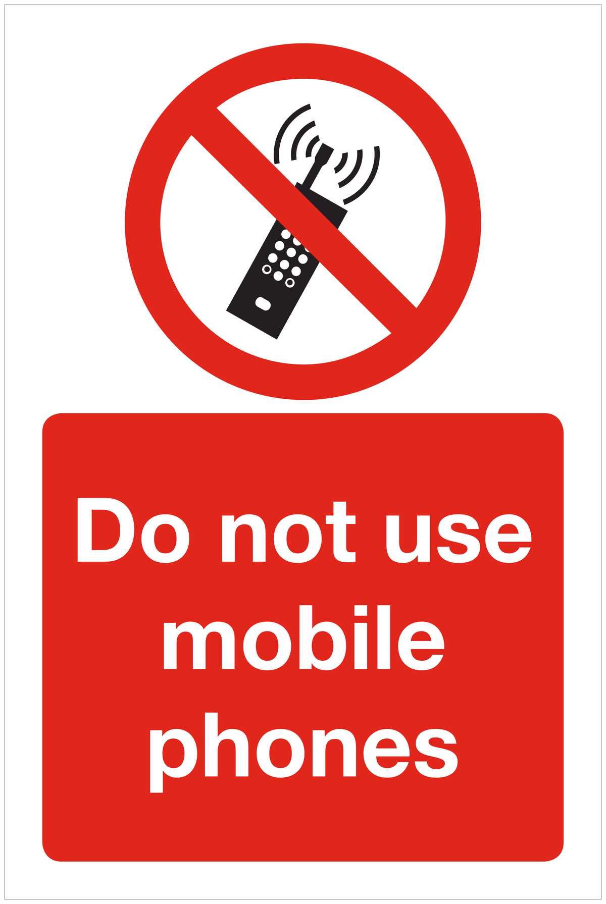 Do not use mobile phones prohibition sign