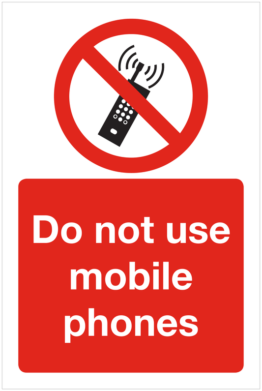 Do not use mobile phones prohibition sign