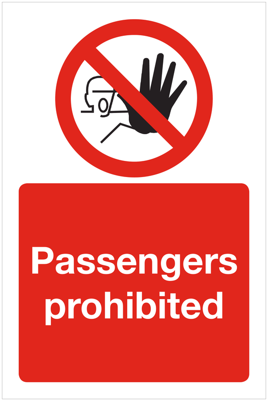 Passengers prohibited prohibition sign