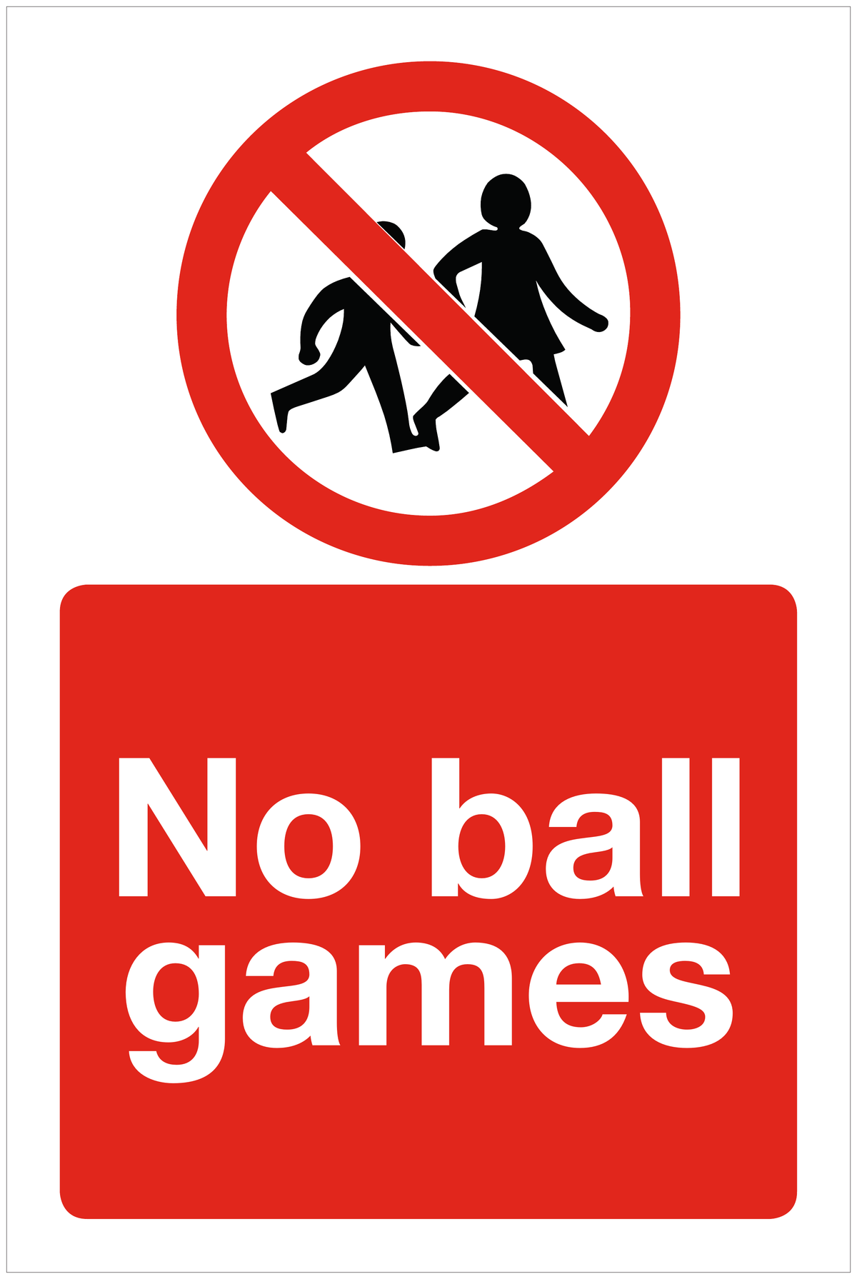 No ball games prohibition sign
