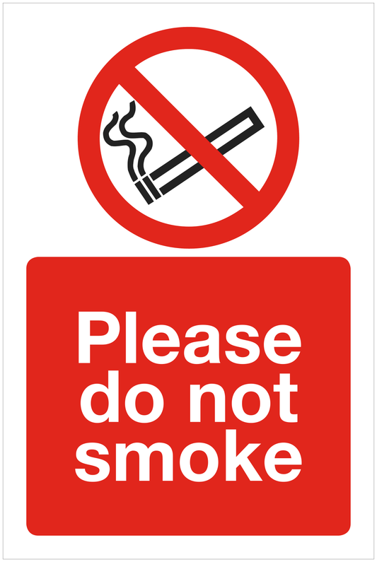 Please do not smoke prohibition sign