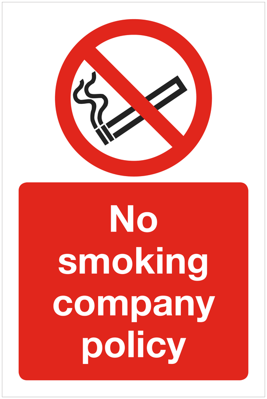 No smoking company policy prohibition sign