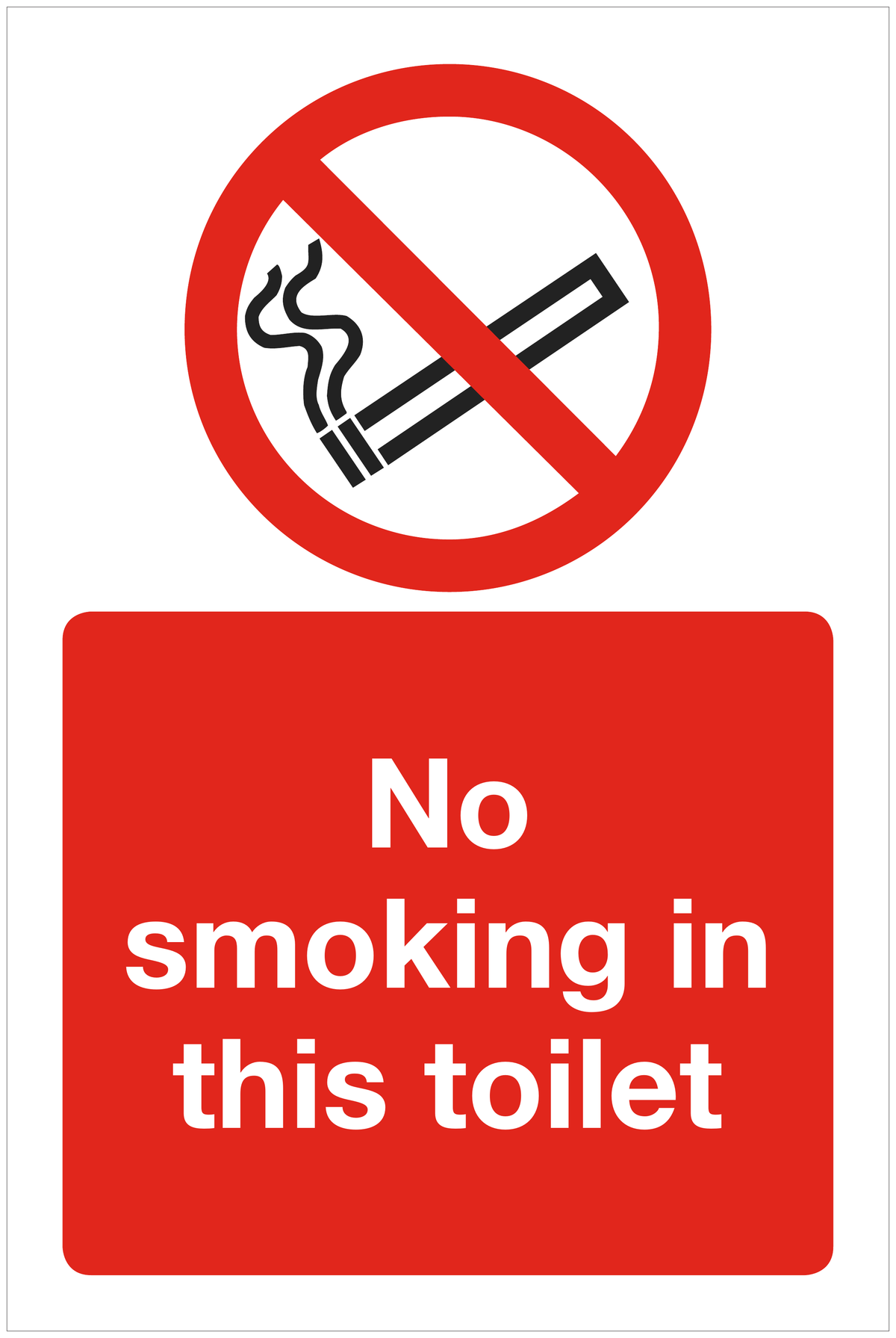 No smoking in this toilet prohibition sign