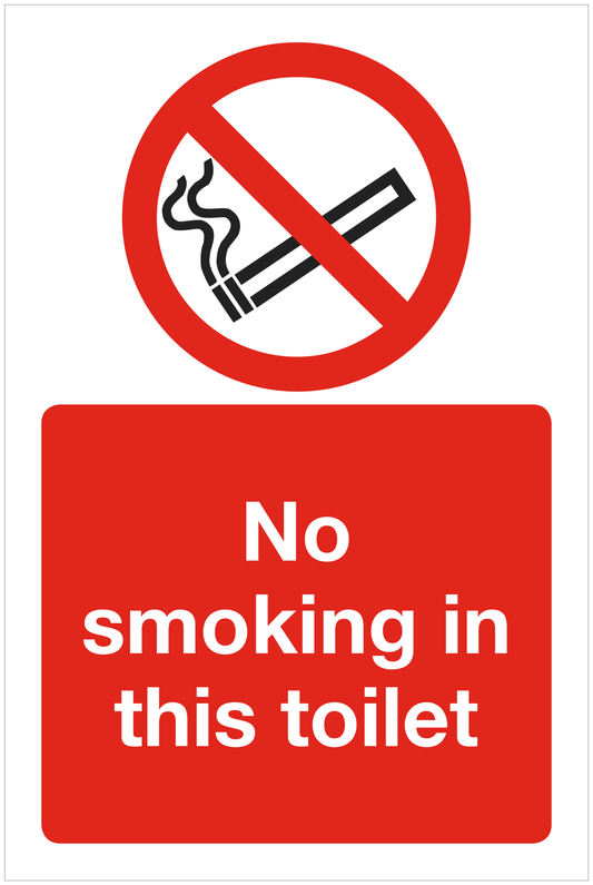 No smoking in this toilet prohibition sign