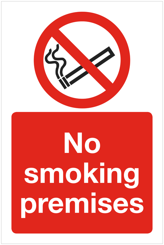 No smoking premises prohibition sign
