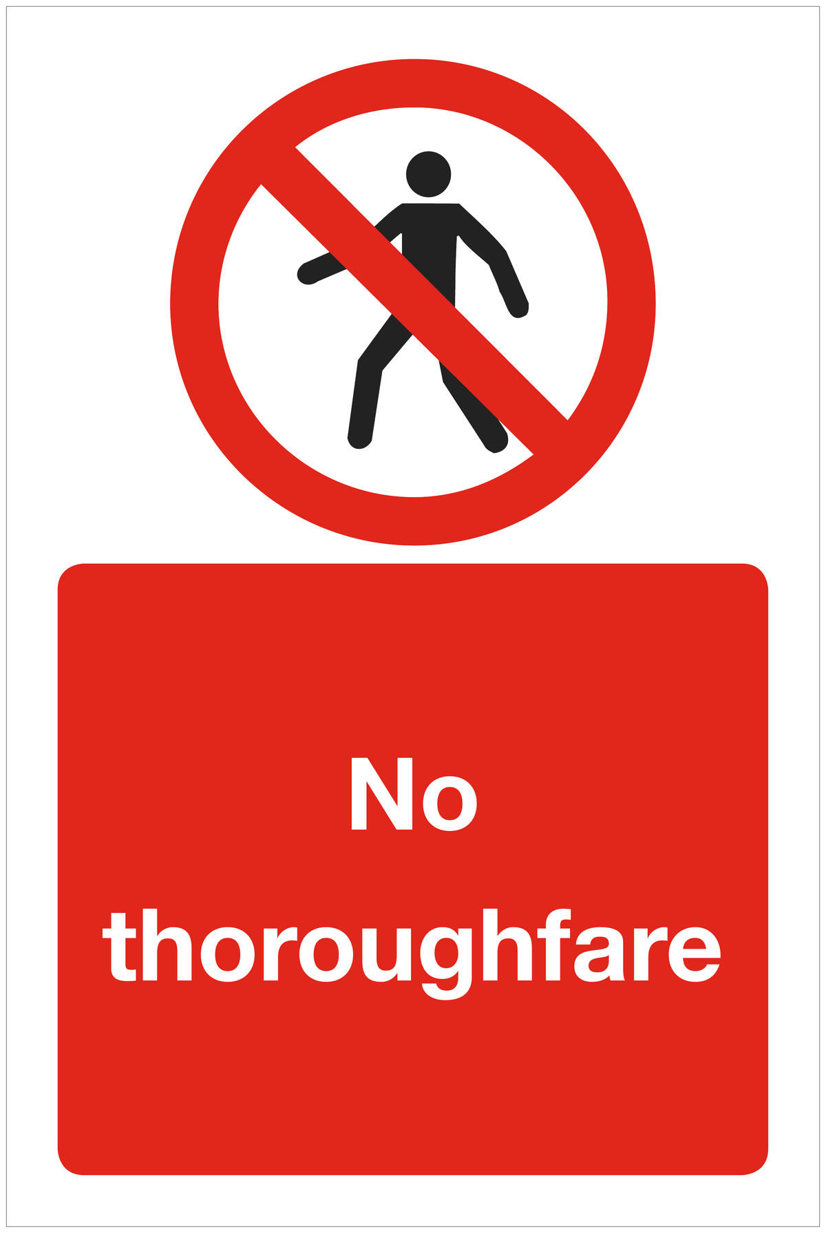 No thoroughfare prohibition sign