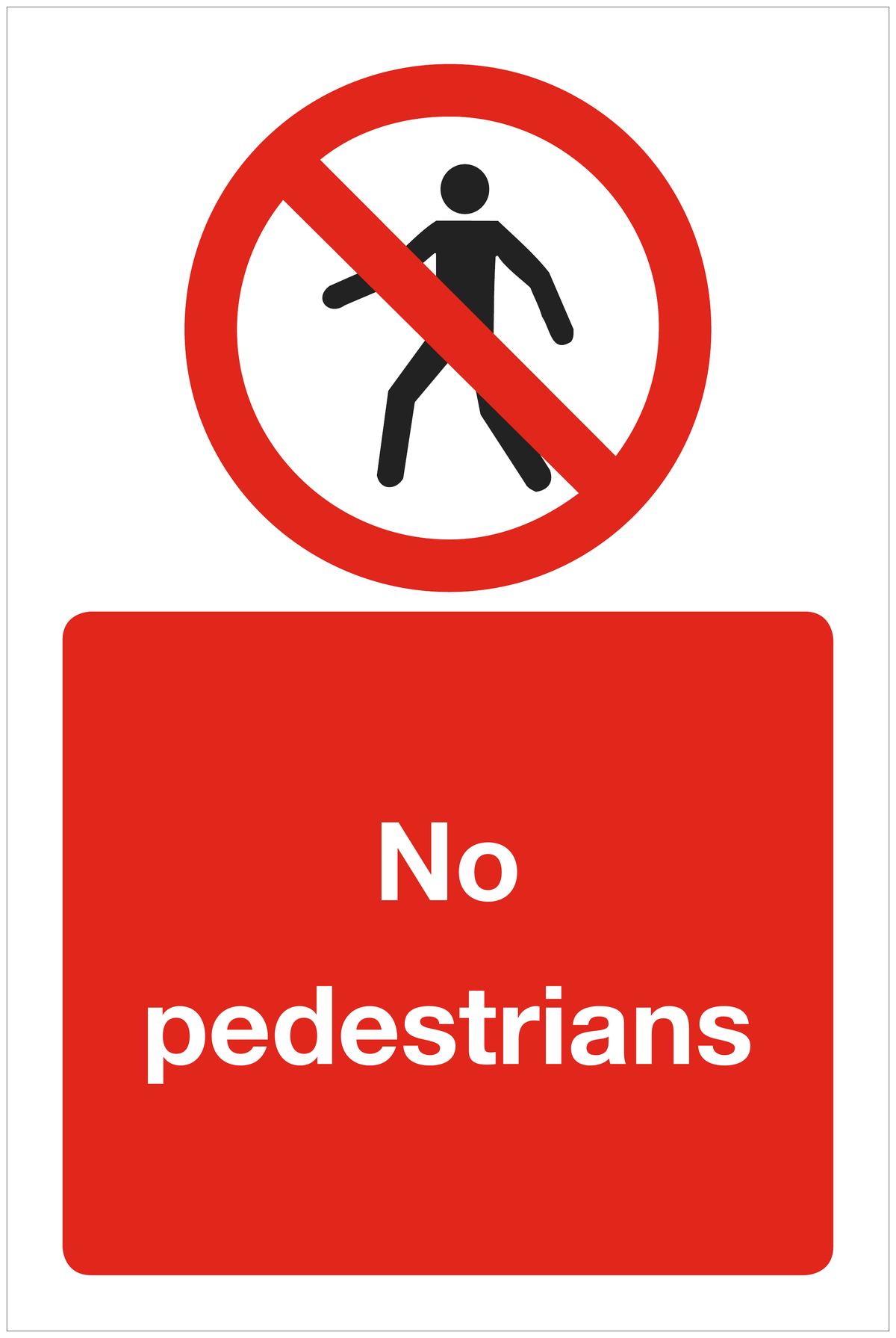 No pedestrians prohibition sign