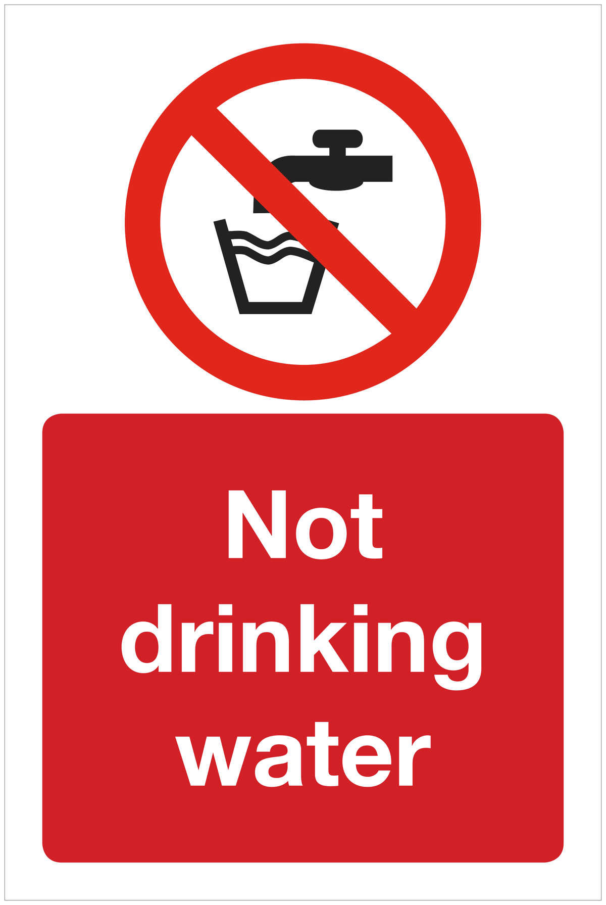 Not drinking water prohibition sign