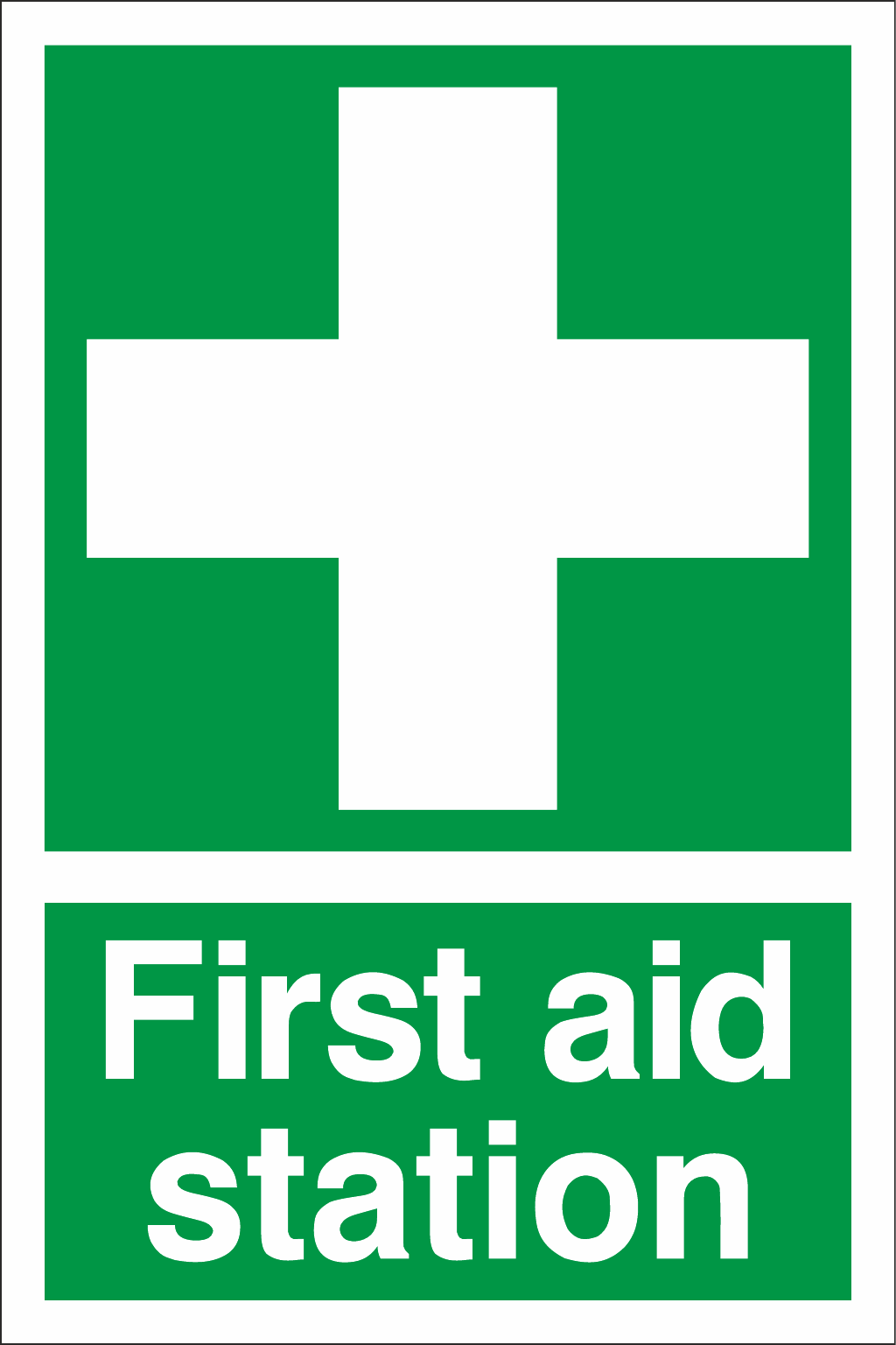 First Aid Station safety sign