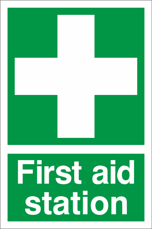 First Aid Station safety sign