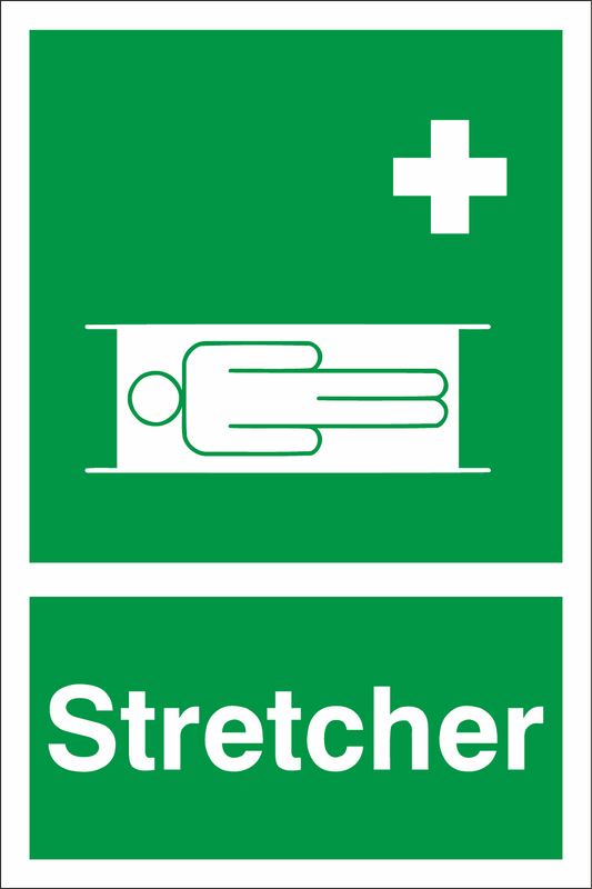 Stretcher safety sign