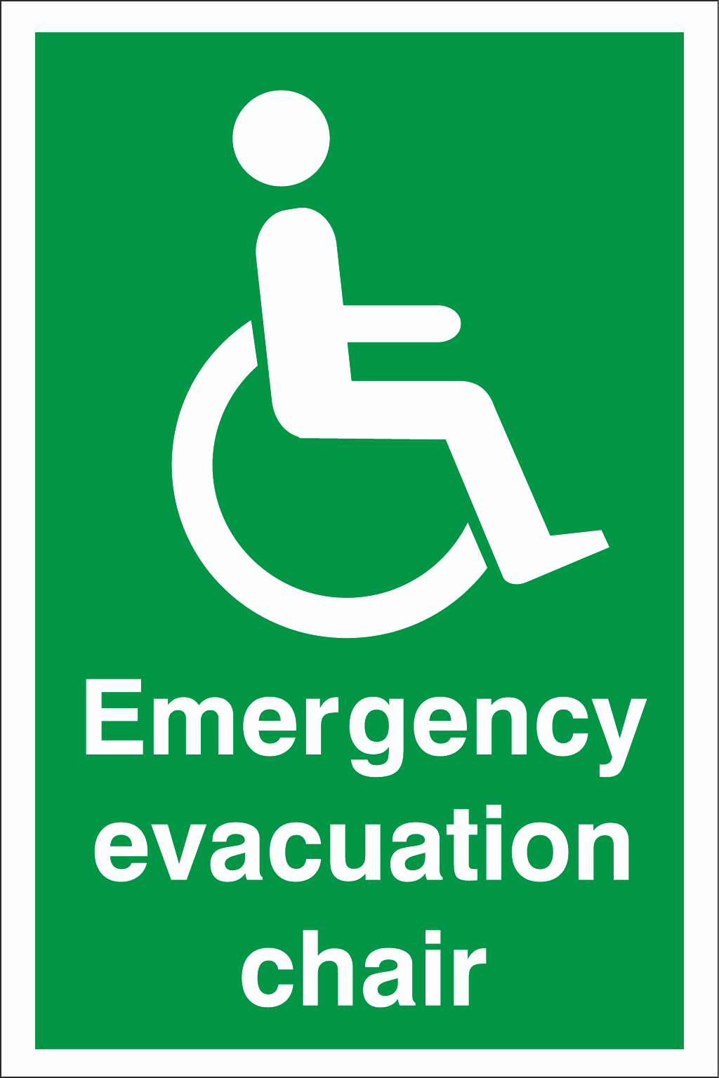 Emergency Evacuation Chair safety sign