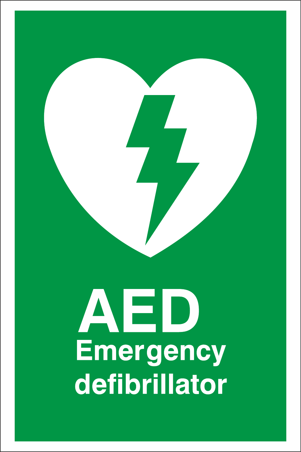 Aed Emergency Defibrillator safety sign