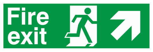 Fire Exit Running Man Right Arrow Up Right safety sign