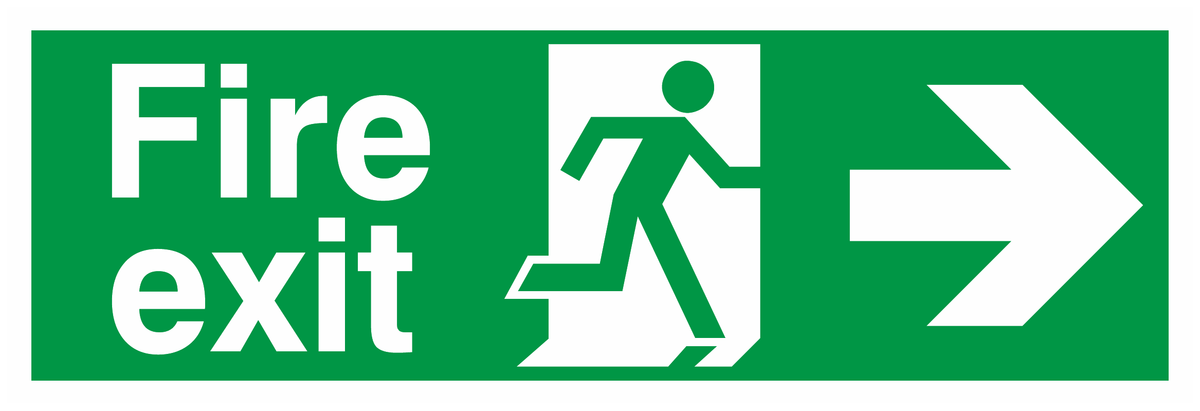 Fire Exit Running Man Right Arrow Right safety sign