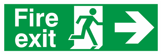 Fire Exit Running Man Right Arrow Right safety sign