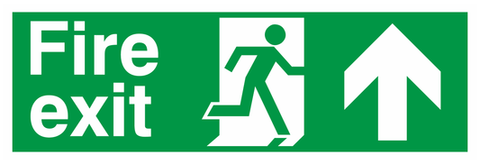 Fire Exit Running Man Right Arrow Up safety sign