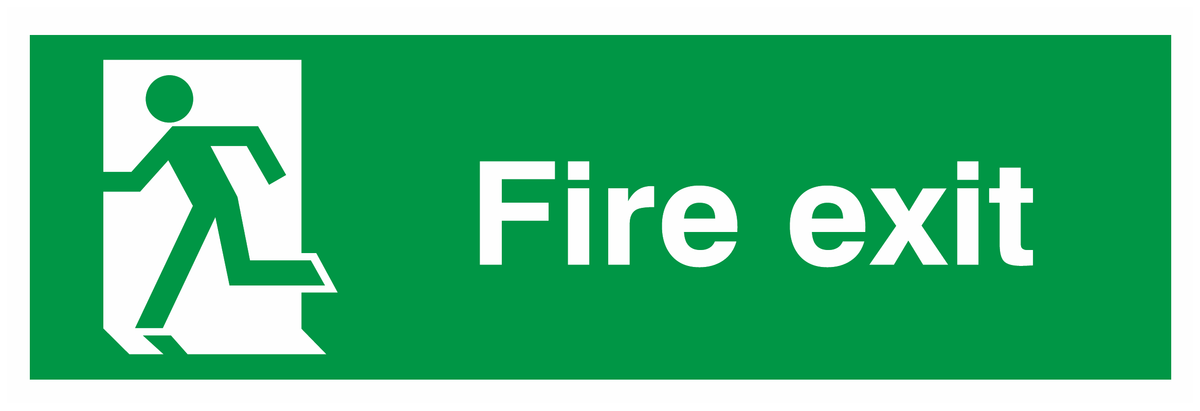 Fire Exit Running Man Left safety sign