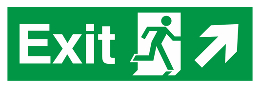 Exit Running Man Right Arrow Up Right safety sign