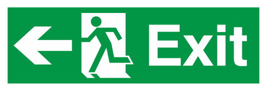 Exit Running Man Left Arrow Left safety sign