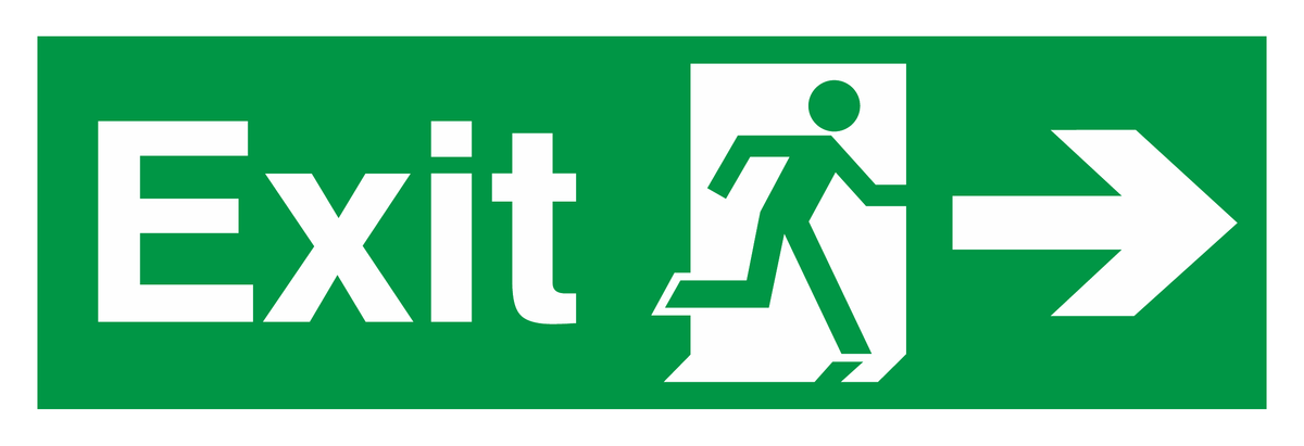 Exit Running Man Right Arrow Right safety sign