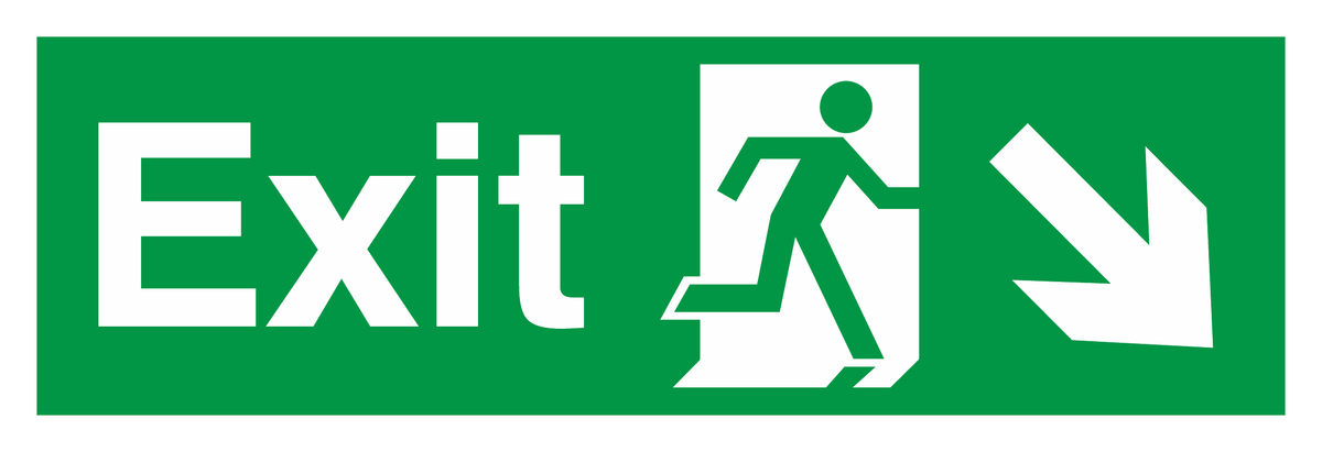 Exit Running Man Right Arrow Down Right safety sign
