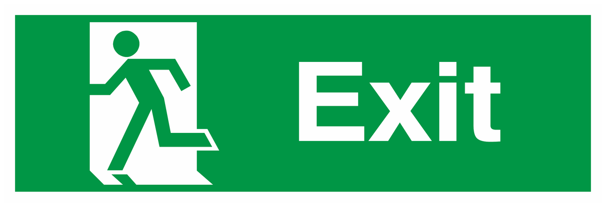Exit Running Man Left safety sign