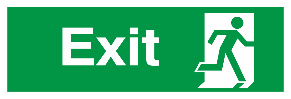 Exit Running Man Right safety sign