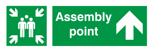Fire Assembly Point Arrow Up safety sign