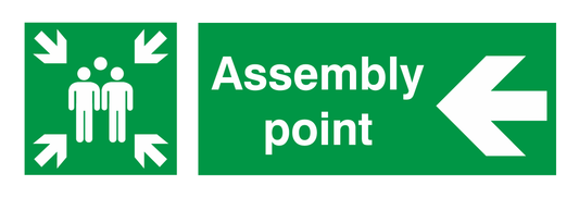 Fire Assembly Point Arrow Left safety sign