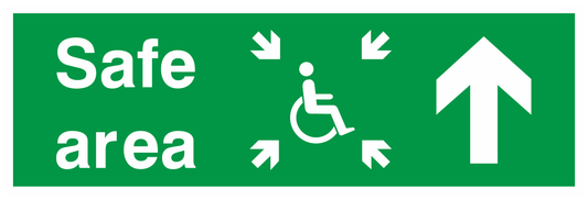 Safe Area Wheelchair Arrow Up safety sign