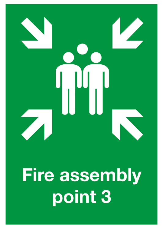 Fire Assembly Point 3 safety sign